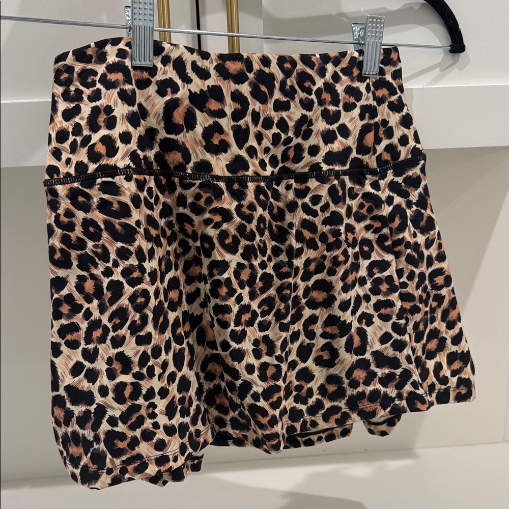 Chic Leopard Print Mini Skirt with built in shorts